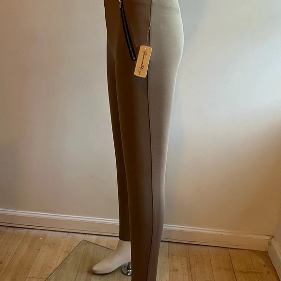 Women’s Beige Nude Leggings With Zip Accents On The Sides Size S Forever 21 - Picture 3 of 11